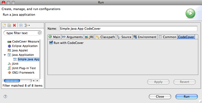 Run with CodeCover